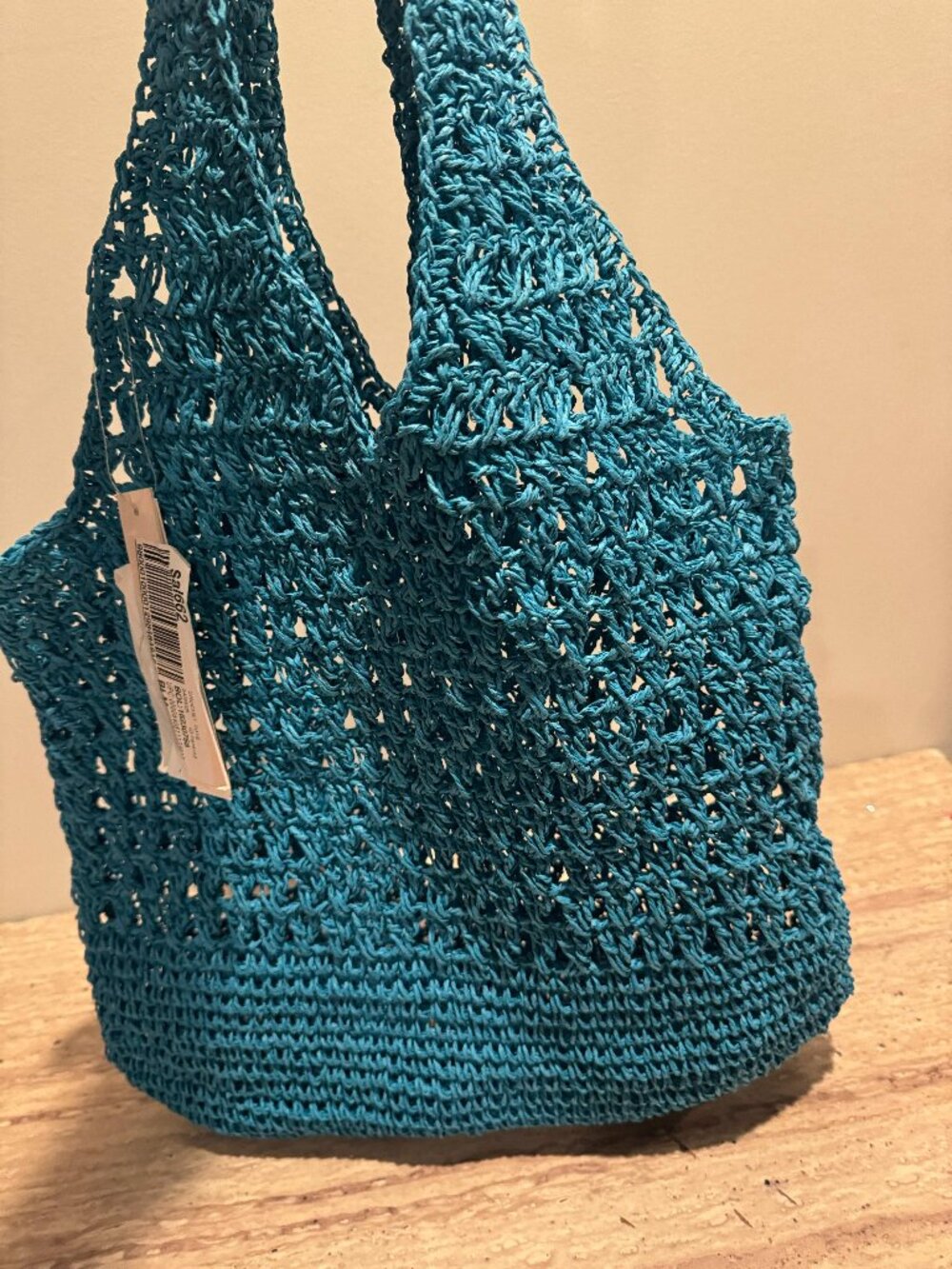 NWT Aqua Crochet Tote - Exclusive Blue
